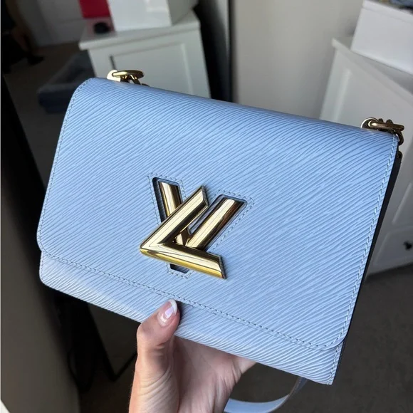 Louis Vuitton Light Blue Crossbody Bag with Gold Accent - Picture 2 of 8